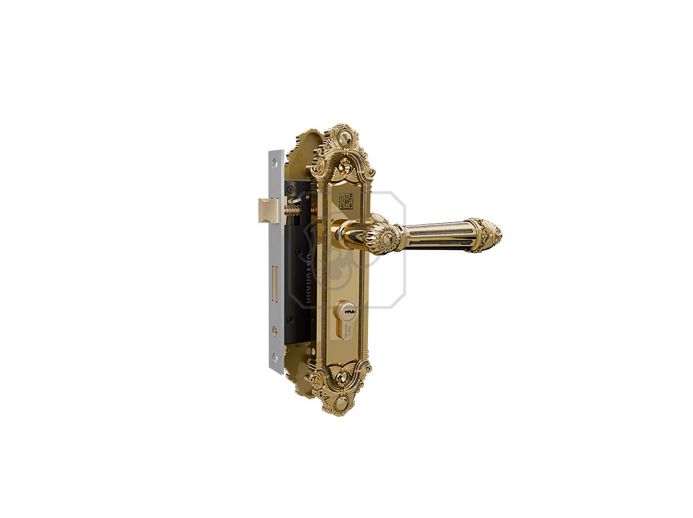 Bộ khóa tay nắm đồng thau HCP 5826 Gold dài 224