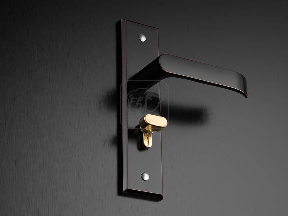 Bộ khóa tay nắm inox SS 5810 mạ đồng đen dài 200 - Ảnh 4
