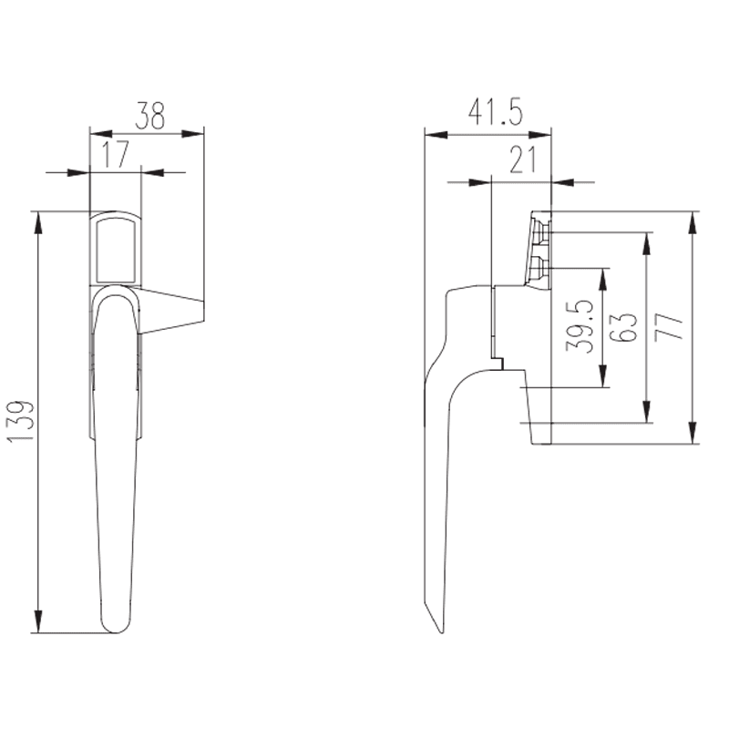 Tay cài đơn điểm GQ ASSA ABLOY cửa sổ nhựa window - Ảnh 2