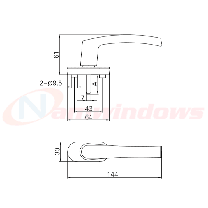 Tay nắm đa điểm GQ ASSA ABLOY cửa sổ lùa nhựa lõi thép - Ảnh 5